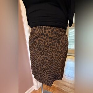 Ann Taylor A-symmetrical cheetah print skirt